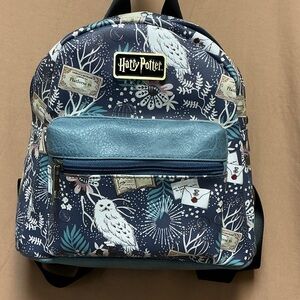 Bioworld Harry Potter Mini Backpack Blue & Cream Hedwig Floral